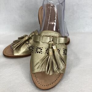 Kate Spade New York Claire Leather Slides Gold Size 9